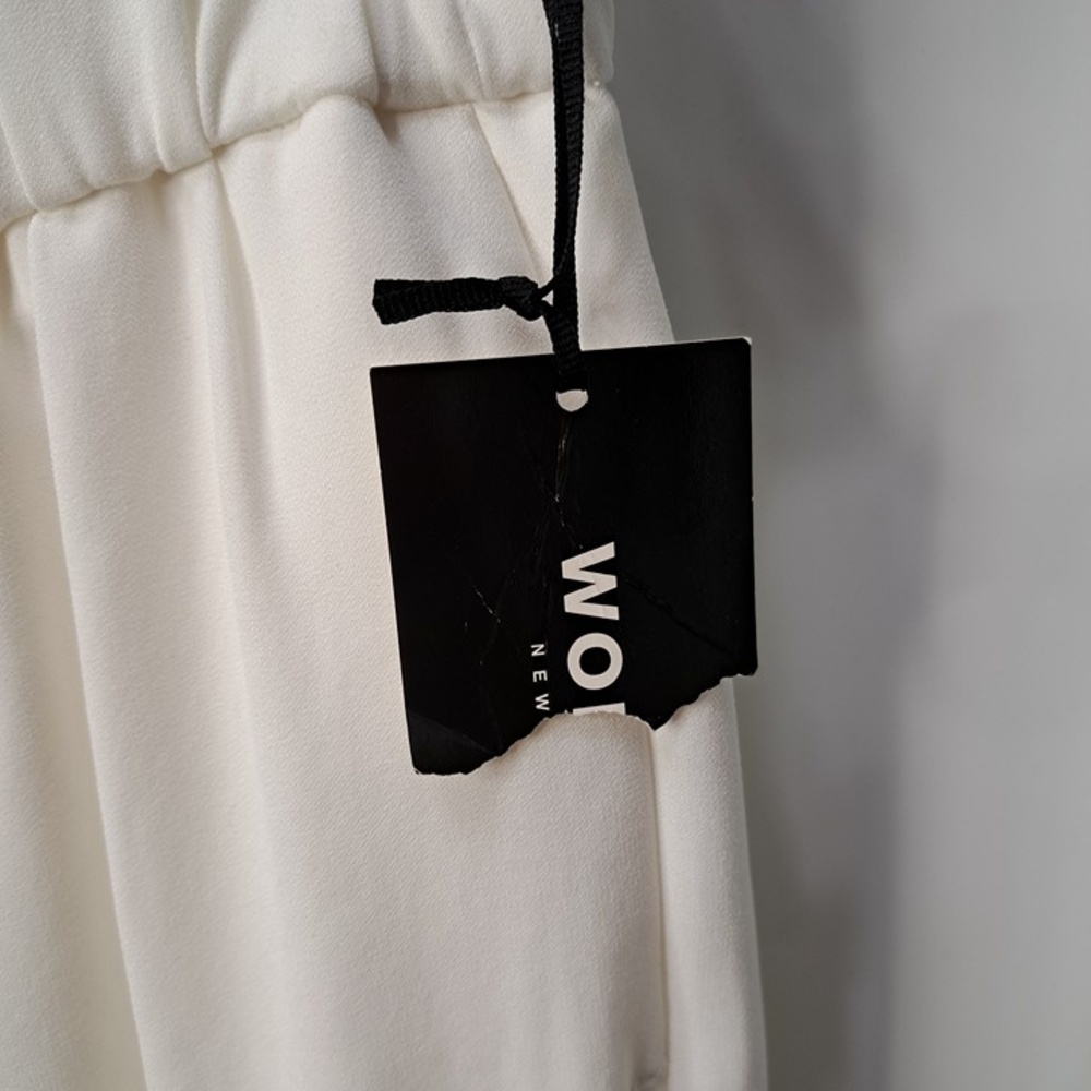 Worth Weston Womens White High Waist Wide Leg Gaucho Crop Pants Size Small NEW - Picture 5 of 9